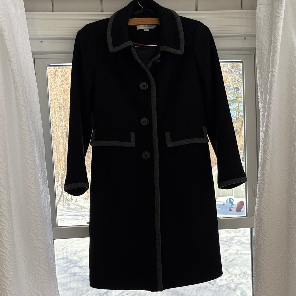 Boden Black And Gray Trench Coat